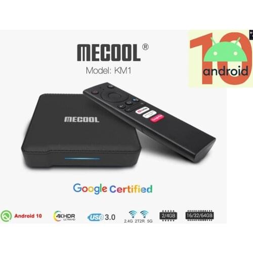Mecool KM1 ATV 20pcs G0gle Certified Android 10 TV Box Amlogic S905X3 Smart 4K Dual Wifi 2T2R Set Top Box