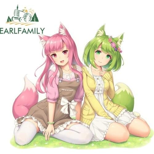 EARLFAMILY 13cm x 11.7cm For Anime Girl Vinyl Car Stickers Occlusion Scratch Decal Trunk Bumper Car Body Sunscreen Decoration