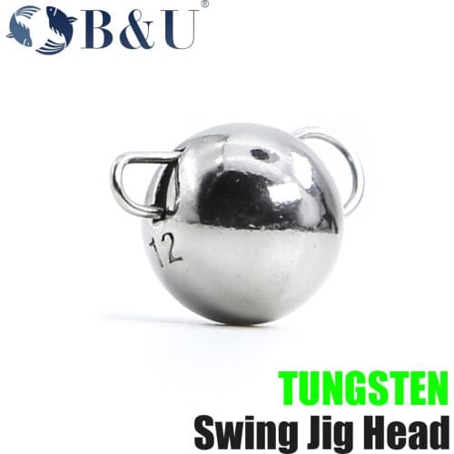 B&U Tungsten 2g 3g 4g 5g 6g 7g 12g 14g Swing Jig Head Deep Water Weight Soft Lure Baits For Fishing Tackle fishing accessories