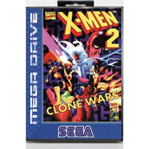 Xmen2 clonewars 16 bit SEGA MD Game Card With Retail Box For Sega Mega Drive For Genesis