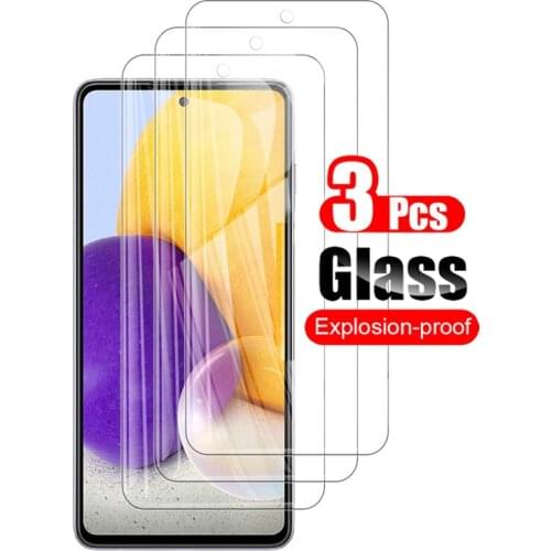 3Pcs For Samsung Galaxy A72 Tempered Glass Screen Protector On For Samsun Galaxi A72 Film Front Anti-Scratch Phone Glass Shield
