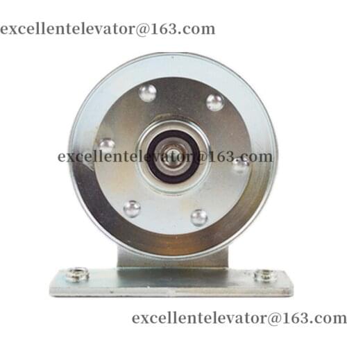 90*11*6200 90x11x6200 Elevator Landing Door Steel Wire Rope Roller With Bracket Iron For 3mm Steel Wire Rope