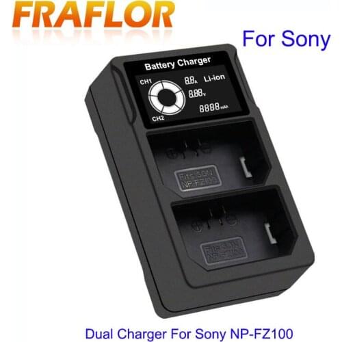 USB LCD Display Screen Dual Charge Camera Charger for Sony NP-FZ100 Charging Time 2-3 hours with USB Cable Smart Fast Charging
