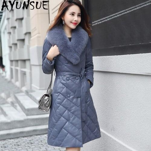 Genuine Leather Jacket women Winter Jacket Women 100% Real Sheepskin Coat Real Fox Fur Collar Down Jackets 2020 Plus Size