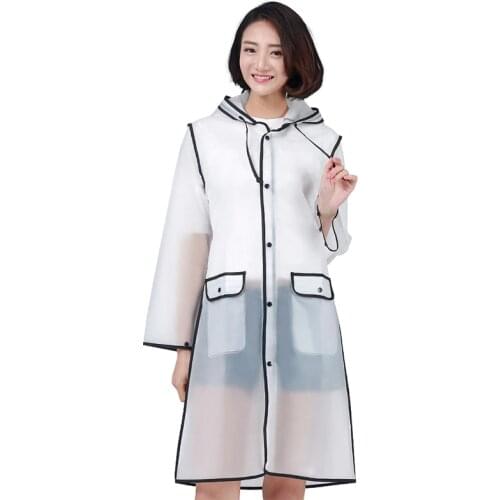 Yuding Transparent Woman Raincoat Clear Raincoats Hooded Rain Coat For Women Universal Hiking Rainwear Hooded Poncho