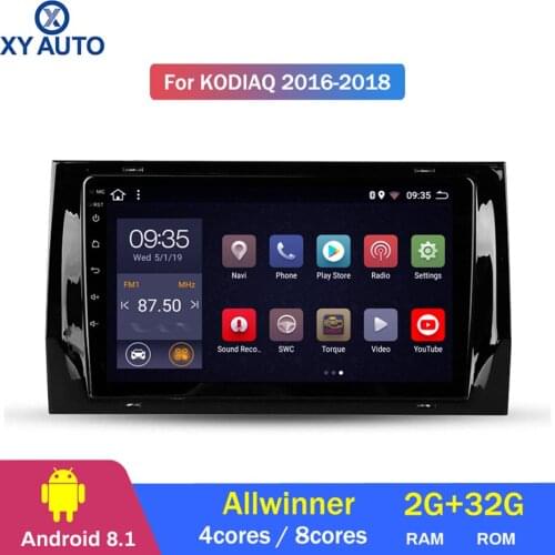 10.1 inch 2.5D IPS HD multi-touch screen Android8.1 2G RAM 32G ROM NAVI For Skoda Kodiaq 2016-2018 with Bluetooth USB WIFI SWC
