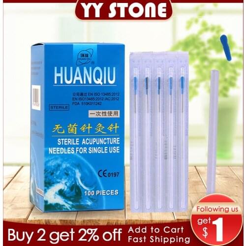 100pcs/box with tube acupuncture Needle disposable Needle acupuncture Beauty Massage Needle health care healthcare moxibustion