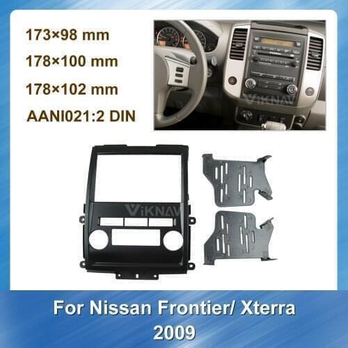 2 din Radio Fascia for Nissan Frontier Xterra 2009 Stereo Audio Panel Mount Installation Dash Kit Frame Adapter Radio Stereo DVD