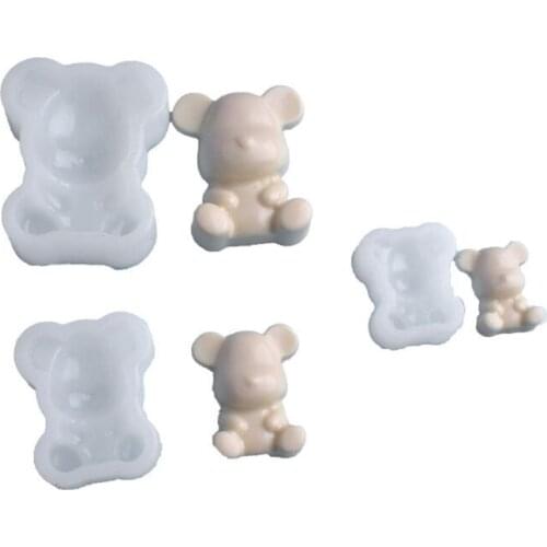 3Pcs Cute Bear Pendant Mold Resin Casting Animals Molds Kit Jewelry Making Tools