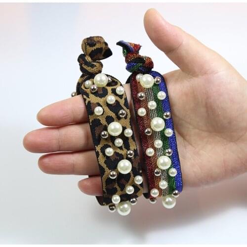 Elastic webbing with bead for hand jewelry Hair tie rope diy accessories 1.5CM 2CM 3CM 5pcs fashion beauty decorations