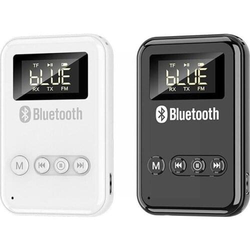 4in1 Car Stereo Bluetooth Receiver Adapter FM Transmitter Player Choose Audio For 3.5mm White Home Can MP3 Black W6F0