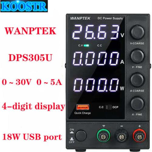 WANPTEK DPS305U 0-30V 0-5A 150W Switching DC Power Supply 4 Digits Display LED Adjustable Mini Power Supply AC 115V/230V 50/60Hz