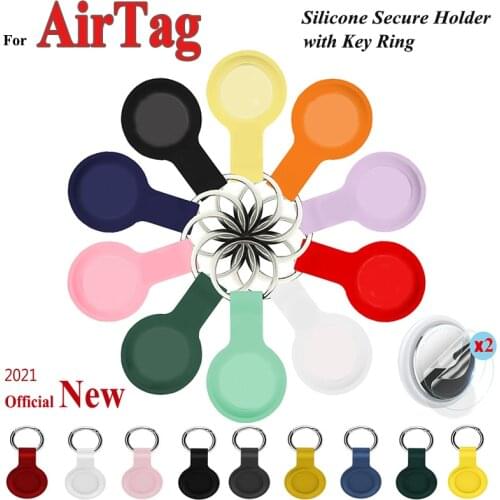 For Apple Airtags Tag Tracker Case Keychain Key Ring Buckle For Airtag Case Silicone Protective Skin Cover Loop Secure Holder