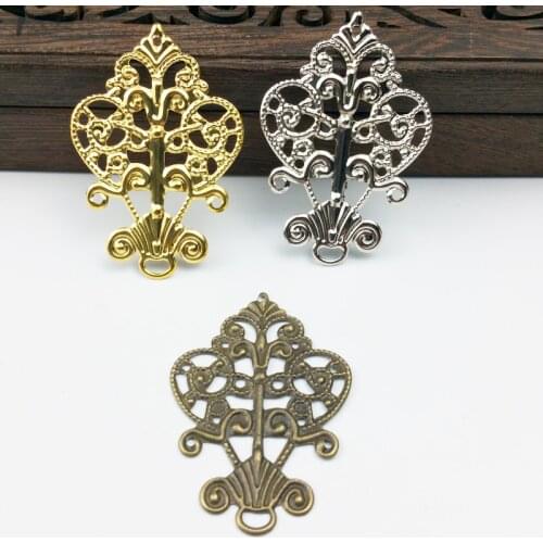 20pcs 40mm Filigree Wraps Metal Charms For Embellishment Scrapbook DIY Jewelry Metal Craft Wraps