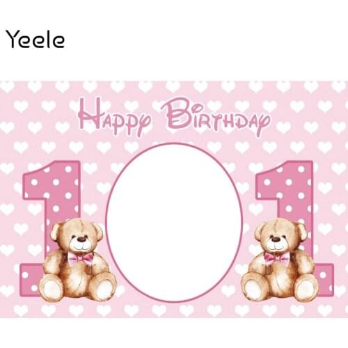 Yeele Baby One Birthday Backdrops Party Decor Bear Portrait Photocall Photographic Backgrounds For Photo Studio Photography Prop