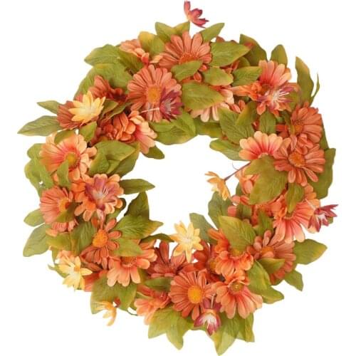 Garland Halloween Wreath Pumpkin Berry Decoration Maple Garland Rattan Artificial Fall Wreath Front Door Home Decor