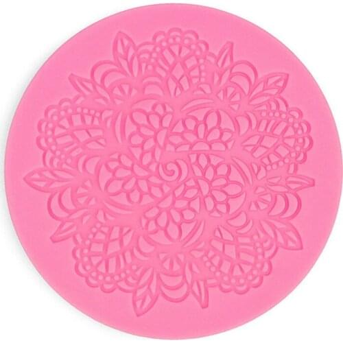1Pcs Round Silicone Crown Shape Cake Silicone Mat Sugarcraft Fondant Cake Decorating Tools Kitchen Baking Lace Molds