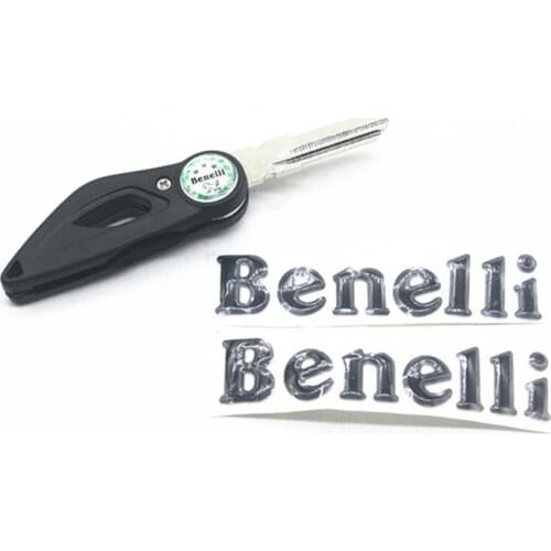 Motorcycle Left Slot Right Slot Folding Blank Blade Key Replacement Uncut Key for Benelli Keeway with Benelli sticker 4 color