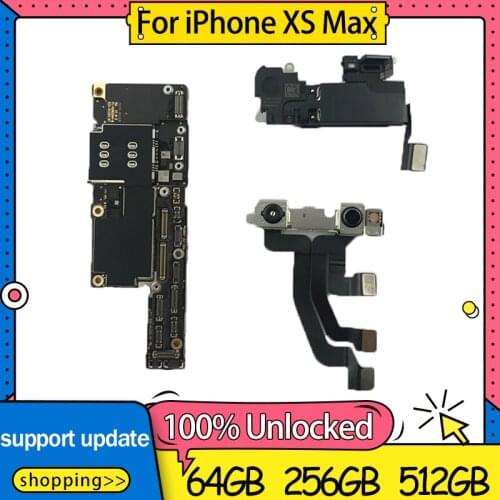 Motherboard for iPhone XS MAX Unlocked for iPhone XS MAX with System Logic Board FACE ID 1 / 2 SIM card Motherboard full chips
