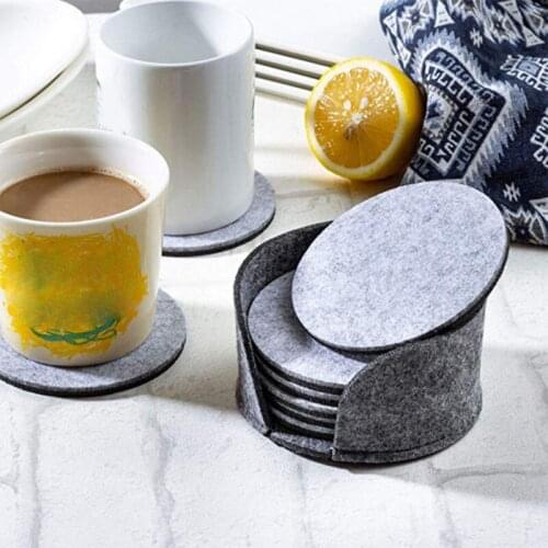 Anti-scalding Coaster Set 8pcs/set Felt Coaster Set Round Felt Coaster Cup Mat Pad Insulation Placemats Drink Accessories