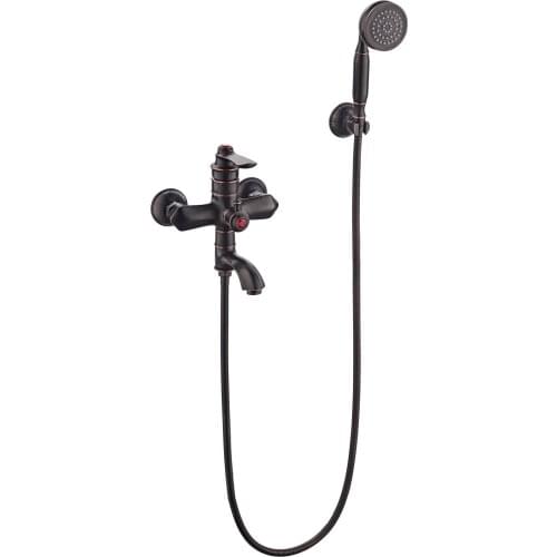 Wall mounted all brass crystal luxury bathroom shower faucet set two functions cold hot water mixer shower faucet complete set