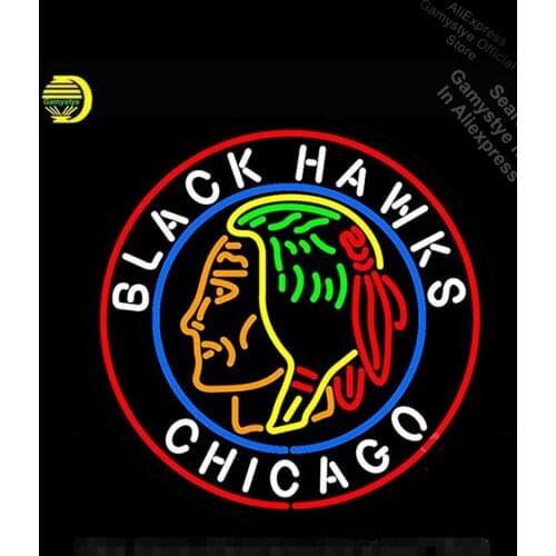 Chicago Black Haw Neon Sign neon bulb Sign Real Glass Enseign Lumineuse Bar zipp lighter Lamparas De Neon Custom Business Signs