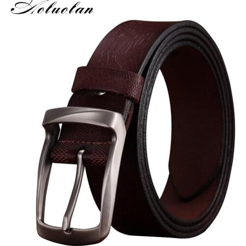 Aoluolan new mens vintage belt, dragon embossed fashion belt buckle, brand designer belt, mens casual fashion belt