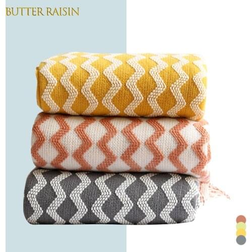 Striped Sofa Blanket Soft Knitted Throw Blankets Bedspreads For Bed office Nap Air-conditioning Blankets Four Seasons Universal