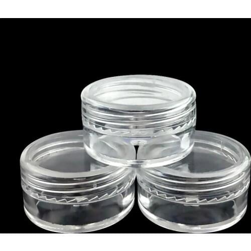 50PCS 5ML Plastic Cosmetics Jar Sample Box Cosmetics Nail Art Storage Pot Container Transparent Color Sample Lotion Face Cream