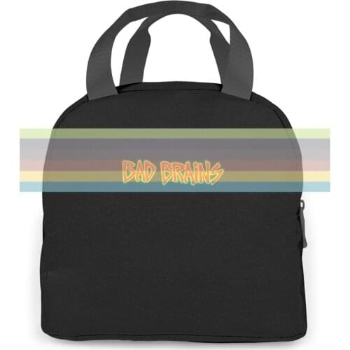BAD BRAINS 4 New Hot Sale Black Slim women men Portable insulated lunch bag adult