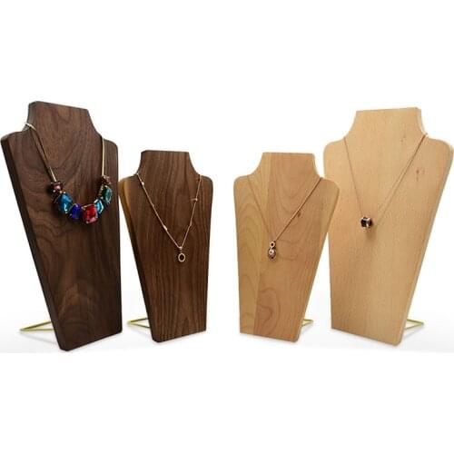 Jewelry necklace mannequine necklace display stand pearl chain holders Jewellery organizer wooden customized case bust storage