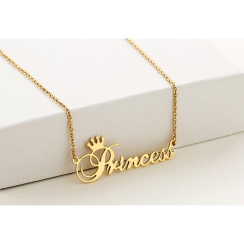 "Princess" Name Necklace Stainless Steel Letter Pandent Jewelry For The Daughter Birthday Gift