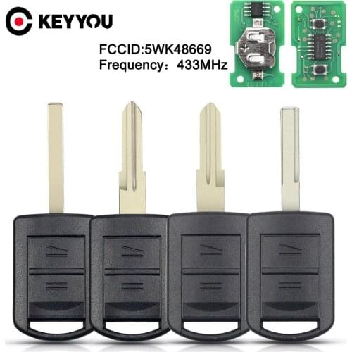 KEYYOU 2 Buttons Remote Car Key 433Mhz 5WK48669 ID40 Chip For Vauxhall Opel AGILA MERIVA ASTRA C COMBO VAN TIGRA VECTRA