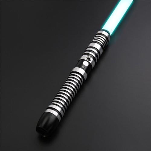 RGB Saber Lightsaber Heavy Dueling 12 Colors to Change 6 Sound Front Metal Handle LED Force FX Flash on Clash Laser Sword Toys