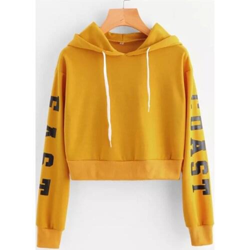 Sweatshirt Letters Hooded Womens Autumn Long Sleeve Hoodie Pullover Tops Lady Ins Style Winter Clothes Sudadera Mujer Pull Femme