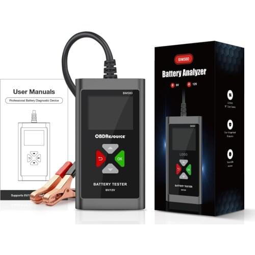 BM580 6V 12V Car Battery Tester Digital Automotive Diagnostic Battery Tester Analyzer Vehicle Cranking Charging Scanner Tool