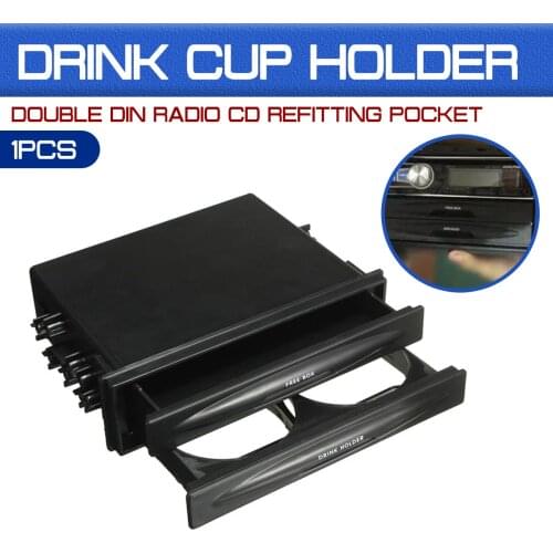 Universal For Pocket Drink-Cup Holder & Storage Box Car Auto Plastic Double Din Radio Kit