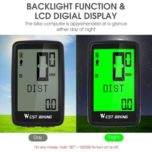 WEST BIKING USB Rechargeable Bicycle Computer Wireless Waterproof Backlight Cycling Odometer 5 Languages MTB Bike Speedometer