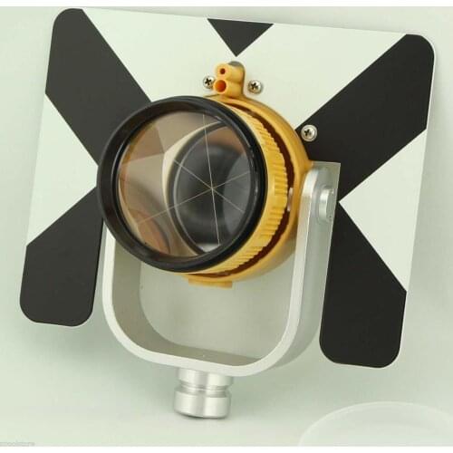 Yellow Color Prism + target ( black and white color ) w/ Bag for total station