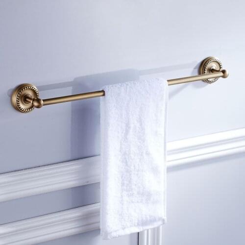 1 Piece Home Hotel Bathroom Antique 610mm Wall Single Towel Rail Rack Bar Round Robe Holder