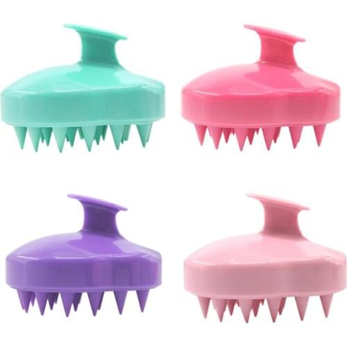 1pc Handheld 5 Colors Silicone Scalp Shampoo Massage Brush Washing Shower Head Hair Comb Mini Head Meridian Massage Comb