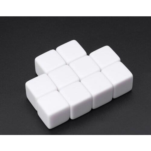 10pcs 18mm DIY Blank Dice Acrylic Polyhedron Teaching Engraving Write Kid Toys A0KA