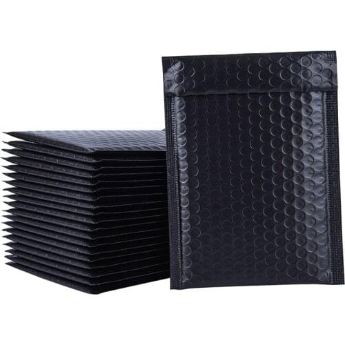 10Pcs Small Bubble Bag Matte Black Plastic Bubble Mailers Cosmetics/Lip Stick Packaging Bag Shockproof Express Envelopes