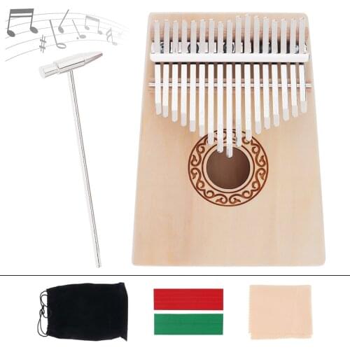 17 Key Kalimba Spruce Wood Ore Metal Thumb Piano Mbira with Tuning Hammer for beginners / Professional Performance