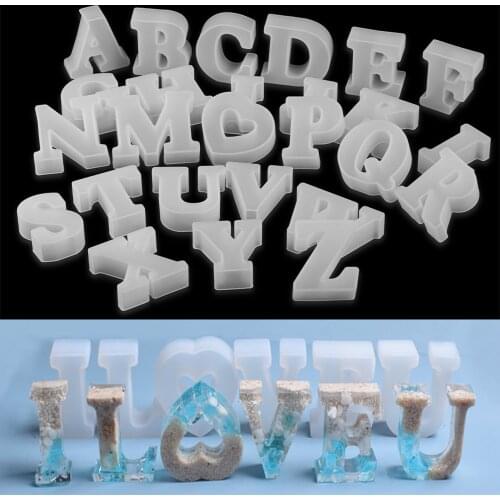 3D Uppercase Letter Silicone Mold Capital Letter Alphabet Pendants Casting Mould DIY Pendant Epoxy Resin Mold Art Supplies Tools