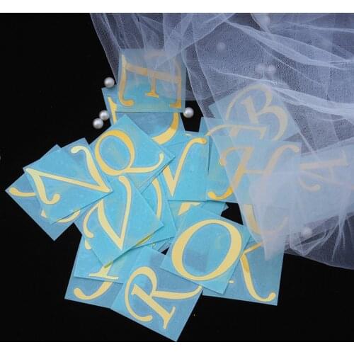 5cm A-Z Alphabet Letter Metallic Stickers Film Resin Craft for Resin Craft Initial Sticker Jewelry Findings