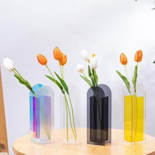 Acrylic Flower Vase Shining Decoration Table Desktop Break-resistant Vases