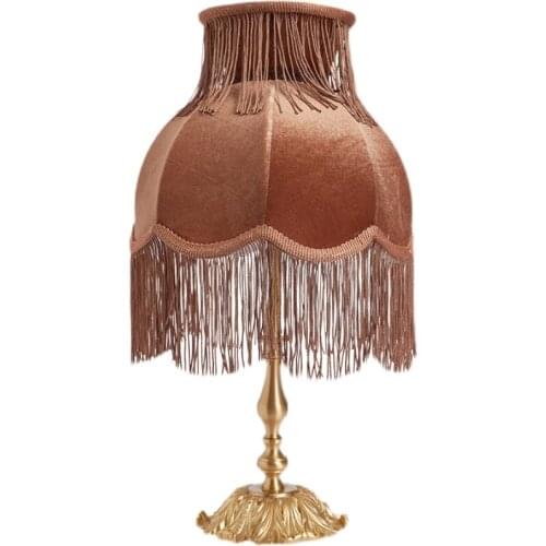 American Vintage Atmosphere Retro Tassels Table Lamp Copper Decorative Desk Lights Bedroom Bedside Living/Dining Room Study Cafe