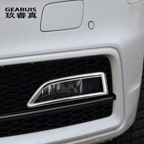 Car Styling Front Fog Lamp Decorative Cover Trim Strip For Audi A4 B8 2013-2016 Exterior Accessories Modified sticker and Decals