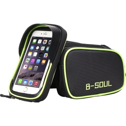 B-SOUL Cycling Bike Top Tube Bag Rainproof MTB Bicycle Frame Front Head 6.2'' Phone Touch Screen Bag Pannier Bike Accessories